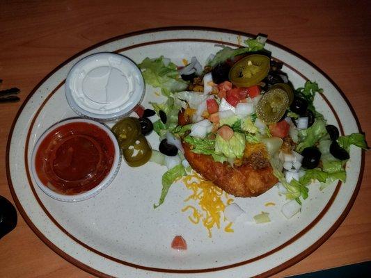 Went there for the first time to try out the Indian TACO, it was pretty tasty.  The atmosphere is nice the waitresses were great also...