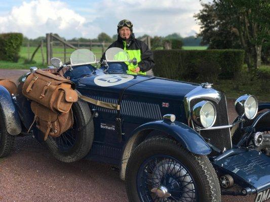 Leather works bags on the Riley during the Blue Train challenge in France