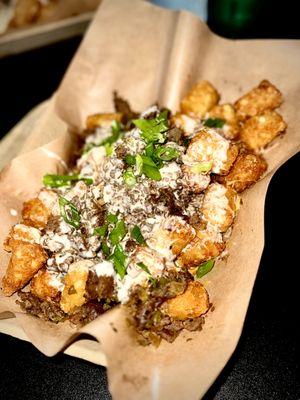 Steak and Cheese tater tots. OMG good!