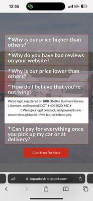 Goggle it for yourself. This MC and DOT number or any MC and DOT on their website doesn't belong to them. This is a fraudulent company.