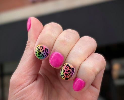 Lisa Frank inspired cheetah print