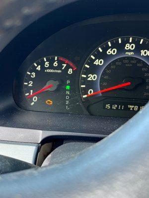 After Repair and payment, the Check Engine Light still on