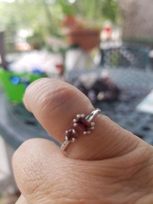 Beautiful sterling silver garnet ring, for my pinky!