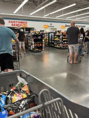 Waiting in long line