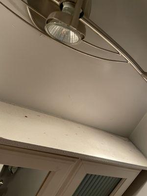 top of cabinet in bathroom (this is a deep clean???)