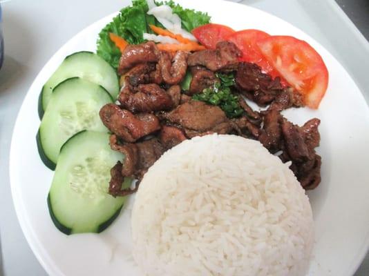 50. Grilled pork with steam white rice - Com thit nuong