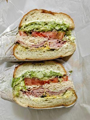 Golden gate sandwich inside Sun Valley Market. Build your own: ham, turkey, all the fixings