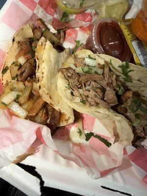 Al pastor and carnita taco