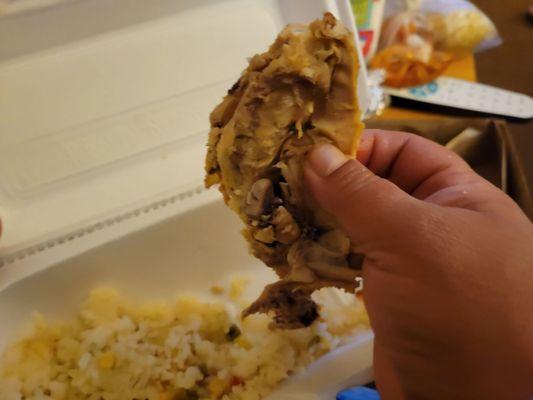 The leftover chicken we were plated.