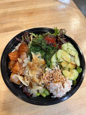 2 protein bowl - salmon and ahi tuna