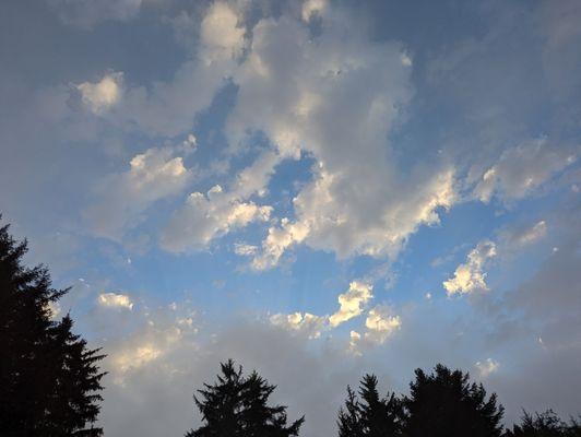 Enjoying the sky from our porch as our day wound down.