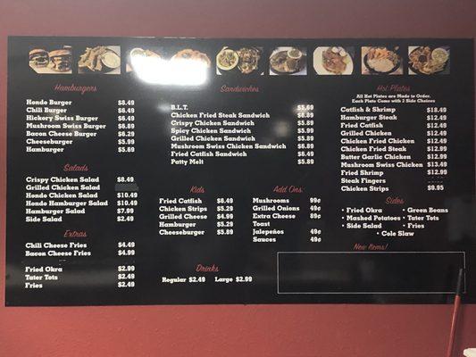 Menu as of Nov. 19, 2021.