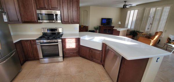 GMT Stoneworks custom quartz kitchen, www.GMTStoneworks.com