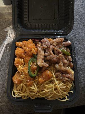 Orange chicken and Jalapeno chicken