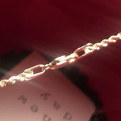 14K gold rope chain after soldering