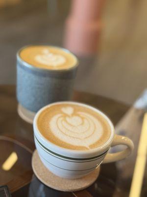 Pistachio phocha and latte