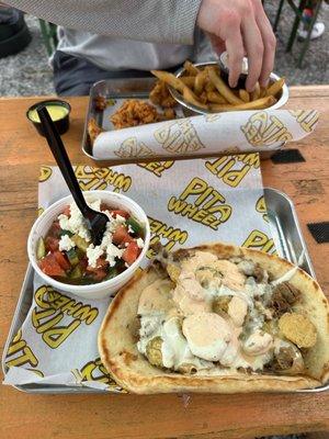 Cheech and Chong Pita with cucumber salad