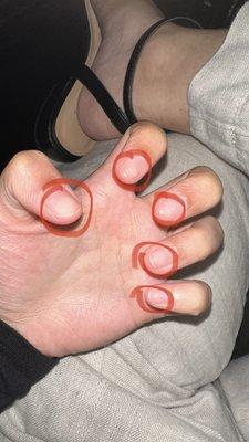 Incomplete Nail Removal due to rushing the service from beginning to end... #PoorQuality