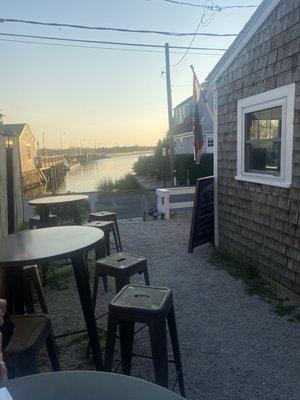 View from the tables along the side of the restaurant