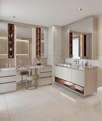 Bathroom vanity and make-up table