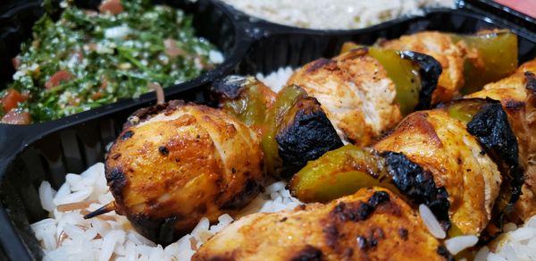 Chicken kabob plate