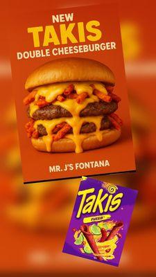 New Takis Double cheeseburger