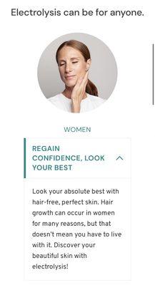 Woman who use electrolysis