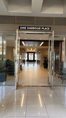 Entrance from parking garage