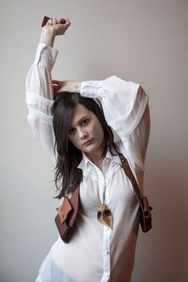 leather holster and necklace