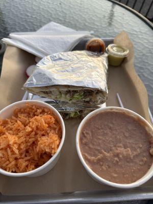 Asada quesadilla Refried Beans & Arroz