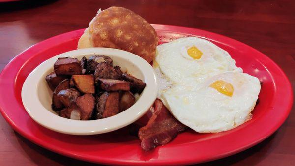 Two Egg Breakfast with Meat and a Biscuit ($10.99) 01-17-2025