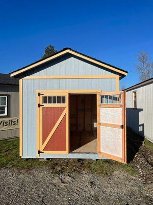 10X12 Birch Bay - Can you imagine storage in your backyard? Includes extra overhangs, moisture barrier, and a loft for extra storage.