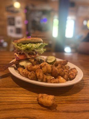 Saloon Signature Burger with Cheese curds