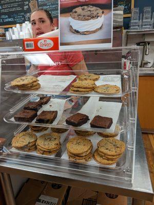 Cookie and brownie selection for ice cream sandwiches