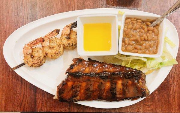 Ribs and Grilled Shrimp Combo