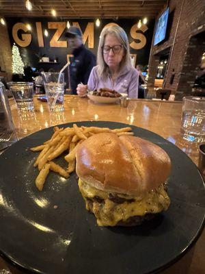 Smash Burger for me, wings for my wife.