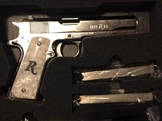 Mama's new toy: Remington R1S 1911 45 acp. Looked forever for a polished and found one at Orion's.