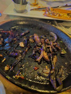 I picked out all the burnt pieces from the fajitas.