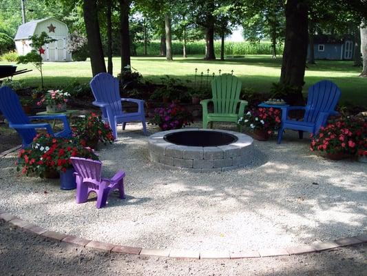Fire Pit with Crushed Stone 'Patio'
