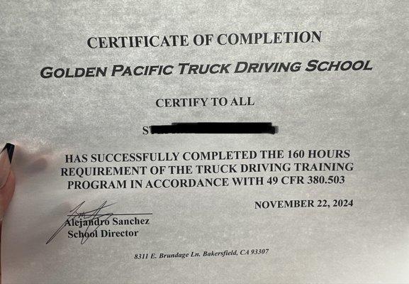 Golden Pacific Truck Driving School