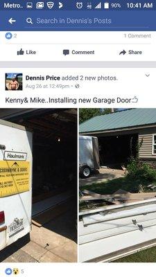 Installing a new garage door