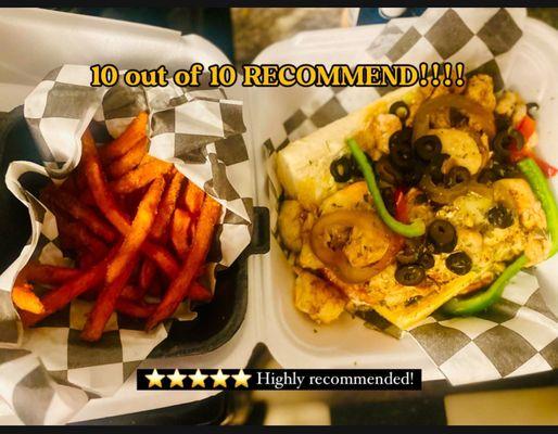 The You're A Jerk Cajun Jerkin' Chicken And Shrimp Colab With Cedric Darkchyld Walker and Bossy Alabama Sweet Home Fries (Regular)