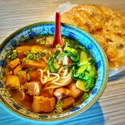 A16. Stewed Fatty Pork Hand-Pulled Noodles Soup 40. Fried Pot Sticker Dumplings