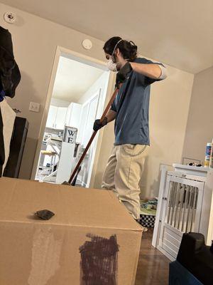 We carefully mop and clean after every mitigation job. No one wants to smell mold treatment chemicals!