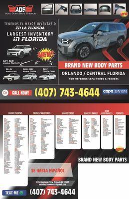 New arrivals just in! Find doors, hoods, trunks, fenders, bumpers, quarter panels, and more - ready to go at unbeatable prices.