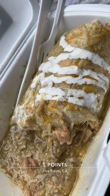 Chile verde burrito (Thursday special)