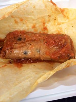 Dia De los tamales - vegan black bean tamale