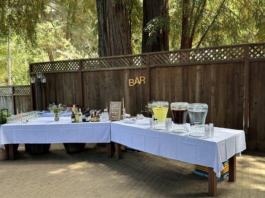 Bar area is in a shaded area! Perfect!