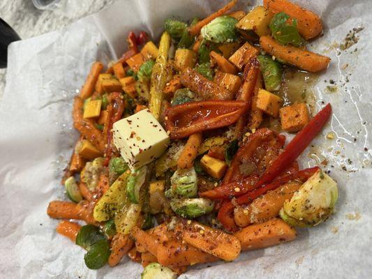 Bourbon Honey Glazed Roasted Vegi's, made by us!