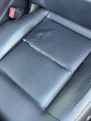 Old seat with damage